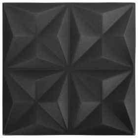 vidaXL 3D V√§ggpaneler 24 st 50x50 cm origami svart 6 m¬≤