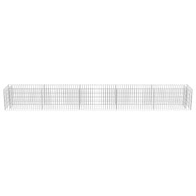 vidaXL Planteringsgabion upph√∂jd galvaniserat st√•l 450x50x50 cm