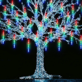 Meteor Shower Rain Lights, 20 Inch 10 Tube 540 LED Icicle Falling Raindrop Lights, Outdoor Christmas String Lights For Xmas Wedding Party Decor, Multi