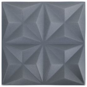 vidaXL 3D Wall Panels 12 pcs 19.7"x19.7" Origami Gray 32.3 ft¬≤