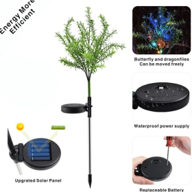 Outdoor Solar Flickering Tree Lights, Multi Color Changing Solar Garden Lights LED Stake Christmas Tree Lights Flower For Garden, Patio, Yard And Deco