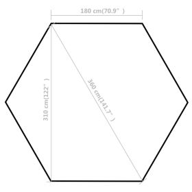 vidaXL Hexagonal Pop-Up Marquee with 6 Sidewalls Dark Blue 3.6x3.1 m