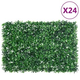 Artificial Shrub Leaf Fence 24 pcs Green 15.7"x23.6"