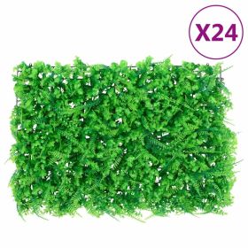 Artificial Fern Leaf Fence 24 pcs Green 15.7"x23.6"