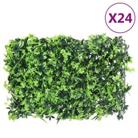 Artificial Leaf Fence 24 pcs Green 15.7"x23.6"