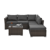 Patio Furniture, Outdoor Furniture, Seasonal PE Wicker Furniture, 4 Set Wicker Furniture With Tempered Glass Coffee Table