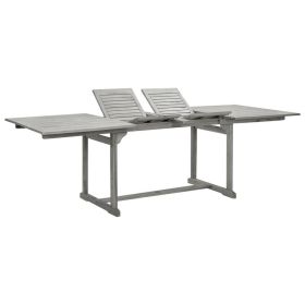 Patio Dining Table (63"-94.5")x39.4"x29.5" Solid Acacia Wood