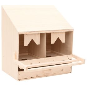 Chicken Laying Nest 2 Compartments 24.8"x15.7"x25.6" Solid Pine Wood