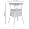 Patio Table √ò23.6"x29.5" Acacia Wood and Poly Rattan Gray