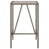 Patio Bar Table Gray 27.6"x27.6"x43.3" Poly Rattan
