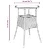 Patio Table √ò23.6"x29.5" Tempered Glass and Poly Rattan Black