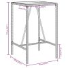 Patio Bar Table Gray 27.6"x27.6"x43.3" Poly Rattan