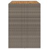 Patio Bar Table with Acacia Wood Top Gray 57.1"x31.5"x43.3" Poly Rattan