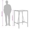 Patio Bar Table Gray 27.6"x27.6"x43.3" Poly Rattan