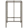 Patio Bar Table Gray 27.6"x27.6"x43.3" Poly Rattan
