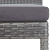 5 Piece Patio Bar Set Poly Rattan and Acacia Wood Gray