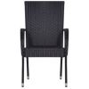 5 Piece Patio Dining Set Black