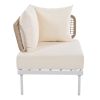 TREXM 8-Piece Patio Sectional Sofa Set with Tempered Glass Coffee Table and Wooden Coffee Table for Outdoor Oasis, Garden