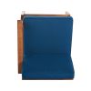 PERLA 3 SEATER SOFA AND TABLE SET, BLUE