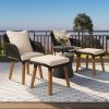 K&K 5 Pieces Patio Furniture Chair Sets, Patio Conversation Set With Wicker Cool Bar Table, Ottomans,Outdoor Furniture Bistro Sets for Porch,Backyard