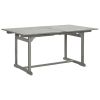 Patio Dining Table (63"-94.5")x39.4"x29.5" Solid Acacia Wood