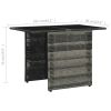 3 Piece Bistro Set with Cushions Poly Rattan Gray
