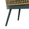 Outdoor Wicker Chairs and Table Bistro Conversation Furniture Set, 3 Pieces for Porch, Balcony, Deck, Patio, Backyard, Natural Color