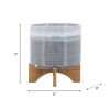 CERAMIC 8" PLANTER ON STAND, BLUE FADE
