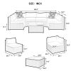 Patio Furniture, Outdoor Furniture, Seasonal PE Wicker Furniture, 7 Set Wicker Furniture With Tempered Glass Coffee Table