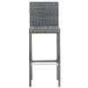 5 Piece Patio Bar Set Poly Rattan and Acacia Wood Gray