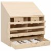 Chicken Laying Nest 2 Compartments 24.8"x15.7"x25.6" Solid Pine Wood