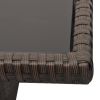 4 Piece Patio Lounge Set with Cushions Poly Rattan Brown