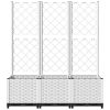 Garden Planter with Trellis White 47.2"x15.7"x53.5" PP