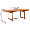 Garden Dining Table (63"-94.5")x39.4"x29.5" Solid Acacia Wood