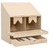 Chicken Laying Nest 2 Compartments 24.8"x15.7"x25.6" Solid Pine Wood