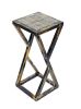 19.5" Grey Stone Slab Black / Gold Plant Stand