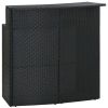 3 Piece Patio Bar Set with Cushions Black
