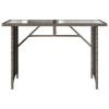 Patio Table with Glass Top Gray 43.3"x26.8"x27.6" Poly Rattan