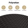 Patio Table Black 31.5"x31.5"x28" Poly Rattan and Acacia Wood