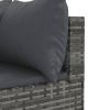 10 Piece Patio Sofa Set with Cushions Gray Poly Rattan