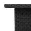 Patio Table Black 31.5"x31.5"x28" Poly Rattan and Acacia Wood