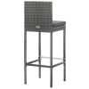 5 Piece Patio Bar Set Poly Rattan and Acacia Wood Gray