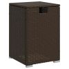 Propane Tank Cover Table Brown 15.7"x15.7"x23.6" Poly Rattan