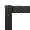 Patio Side Table with Wooden Top Black 39.4"x15.7"x29.5" Poly Rattan