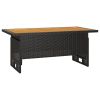2 Piece Patio Lounge Set with Cushions Black Poly Rattan