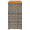 Patio Side Table with Wooden Top Gray 23.6"x15.7"x29.5" Poly Rattan