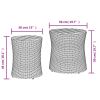 Patio Side Tables 2 pcs with Wooden Top Beige Poly Rattan
