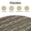 Propane Tank Cover Table Gray 15.7"x15.7"x23.6" Poly Rattan