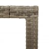 Patio Table with Glass Top Gray 35.4"x35.4"x29.5" Poly Rattan