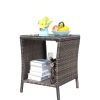 Outdoor patio Furniture 1 Coffee Table with clear tempered glass